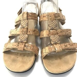 Women's Vionic 44 Amber Sz 8 Orthaheel Cork Comfort Beaded Ankle Strap Sandals